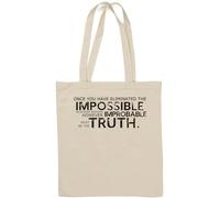 Sac fourre-tout en coton naturel blanc Once You Have Eliminated The Impossible