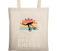 Sac fourre-tout en coton naturel écologique avec inscription « I Don't Crash I Do Random Gravity Checks » Beige