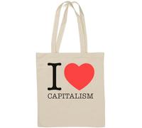 Sac fourre-tout en coton naturel I Love Capitalism Blanc