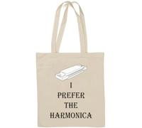 Sac fourre-tout en coton naturel I PREFER THE HARMONICA Blanc