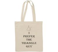 Sac fourre-tout en coton naturel I PREFER THE TRIANGLE GUY Blanc