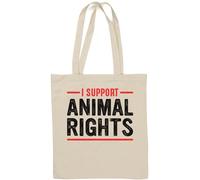 Sac fourre-tout en coton naturel I Support Animal Rights Blanc
