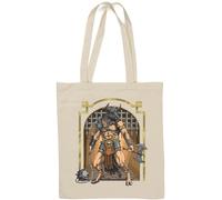 Sac fourre-tout en coton naturel Motif monstre de chasse grec ancien Minotaure Blanc