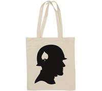 Sac fourre-tout en coton naturel Motif soldat Ace of Spades Blanc