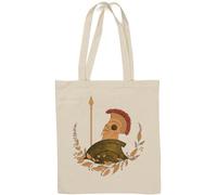 Sac fourre-tout en coton naturel Motif soldat spartiate Blanc