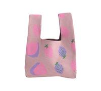 Sac fourre-tout en crochet à motif de fraises - Sac à main tricoté mignon - Petit nœud - Sac à main tricoté pour enfants, a, One Size