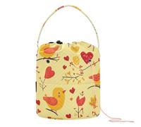 Sac fourre-tout en crochet avec trous pour outils de tricot Motif oiseau Blanc