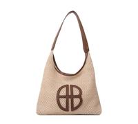 Sac fourre-tout en crochet de grande capacité pour femme, sac à main d'été, sac à main à tricoter, fourre-tout de courses pour femme, Marron/a