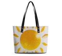 Sac fourre-tout en cuir à motif floral bleu sarcelle gris et blanc pour femme, sac à main avec poignée sur le dessus, sac à main décontracté, sac à bandoulière de travail, Art abstrait Golden Sunlight