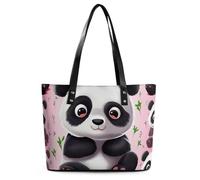 Sac fourre-tout en cuir avec poignée sur le dessus, sac à main décontracté pour le travail, le voyage, Panda Star, 29*34*14cm