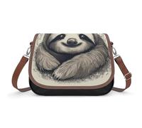 Sac fourre-tout en cuir doublé pour ordinateur portable avec poignée sur le dessus - Motif paresseux mon esprit