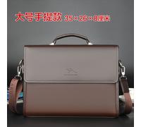Sac fourre-tout en cuir PU pour hommes,étui à bombes,sacs à main pour hommes,grands sacs pour ordinateur portable,sac à bandoulière lancé par un homme d'affaires,créateur de luxe - Brown Large Marron