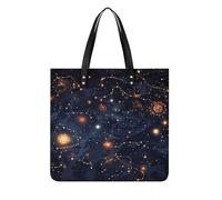 Sac fourre-tout en cuir synthétique avec poignée sur le dessus, motif carte de constellation, sac fourre-tout pour femme