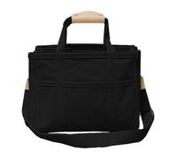 Sac fourre-tout en denim avec plusieurs poches, grande capacité, sac en toile décontracté, sac fourre-tout à bandoulière polyvalent, sac fourre-tout isotherme, Noir , A