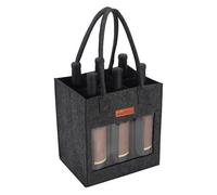Sac fourre-tout en feutre pour vin - Étui de transport en feutre avec poignée | Sac fourre-tout étanche pour vin de voyage, et sécurisé pour 6 bouteilles de vin rouge, sac de transport d'alcool, gris