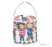 Sac fourre-tout en fil avec trous pour enfants en agitant les petits drapeaux