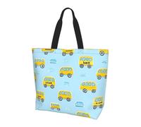 Sac fourre-tout en forme de bus de dessin animé pour femme, sac à main mignon, sac à main résistant à l'eau, grand sac à main avec poche intérieure pour le travail, les voyages, l'école