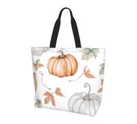 Sac fourre-tout en forme de citrouille et feuille d'érable pour femme, sac à main à bandoulière, sac à main pour la récolte, l'automne, le shopping, résistant à l'eau, grand sac à main avec poche