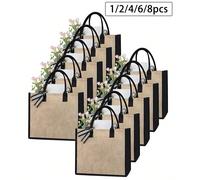 Sac fourre-tout en lin bicolore noir et kaki, design DIY pour inspirer l'imagination, sac cadeau de mariage personnalisé pour demoiselle d'honneur, sac à maquillage, organisateur de voyage, portefeuil