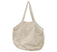 Sac fourre-tout en maille réutilisable en coton, beige, Voir la description | Sac lavable et élastique avec doublure et grande capacité pour fruits et légumes