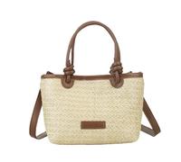 Sac fourre-Tout en Paille for Femme, élégant Sac à bandoulière en Tricot, de Plage(Khaki)