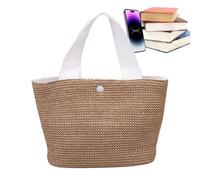 Sac fourre-tout en paille | Sac de plage en osier - Sac à main tendance et léger pour les vacances, au bord de la piscine, pique-nique, lune de miel, croisière, voyage, demoiselle d'honneur, salle de