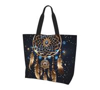 Sac fourre-tout en plumes avec attrape-rêves pour femme - Sac à main à bandoulière - Résistant à l'eau - Grand sac à main avec poche intérieure pour le travail, les voyages, l'école