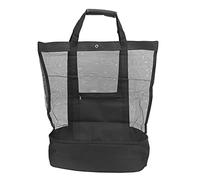 Sac fourre-tout en pour Camping plage, avec sac isotherme détachable, organisateur d'emballage multifonctionnel (Noire)