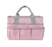 Sac fourre-tout en tissu Oxford, organiseur de papeterie avec 10 poches extérieures, large ouverture, 33 x 15 x 22 cm (rose)