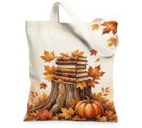 Sac fourre-tout en toile avec citation de la récolte d'automne et feuilles