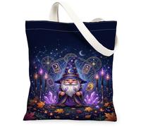 Sac fourre-tout en toile avec citation fantastique et gnome magicien 33 x