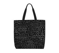 Sac fourre-tout en toile avec impression abstraite, science chimie pour femme, sac d'épicerie réutilisable, grande pochette en toile, sac à main portable avec poche intérieure