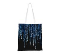 Sac fourre-tout en toile avec impression binaire bleue pour femme, mignon, tendance et réutilisable pour l'école, le shopping, la gym, la bibliothèque et la plage
