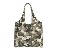 Sac fourre-tout en toile avec impression camouflage numérique de l'armée - Sac à main à bandoulière - Grande capacité, Noir , Taille unique