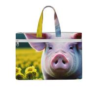 Sac fourre-tout en toile avec impression de cochon de viol - Grande capacité - Pour homme et femme - Pour bureau, voyage, shopping