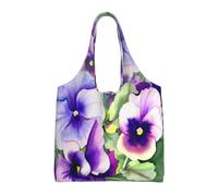 Sac fourre-tout en toile avec impression Pansy Perfection pour femme, sac d'épicerie réutilisable, grande pochette en toile, sac à main portable