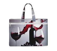 Sac fourre-tout en toile avec impression vin rouge pour homme et femme