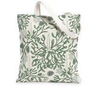 Sac fourre-tout en toile avec imprimé botanique Gui d'hiver et bougie 33 x