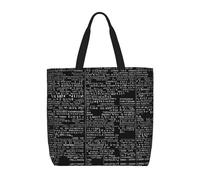 Sac fourre-tout en toile avec imprimé de code de programmation pour femme, sac d'épicerie réutilisable, grande pochette en toile de gym, sac à main portable avec poche intérieure