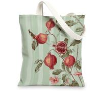 Sac fourre-tout en toile avec imprimé grenade, sacs d'épicerie réutilisables, respectueux de l'environnement et légers, sacs à bandoulière, vert, 13x15 Inch