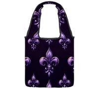 Sac fourre-tout en toile avec motif Mardi Gras - Réutilisable - Pour femmes, filles, enseignantes, infirmières, Multicolore 02, 14.1x14.9in/36x38cm
