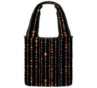Sac fourre-tout en toile avec motif Mardi Gras - Réutilisable - Pour femmes, filles, enseignantes, infirmières, Multicolore 05, 14.1x14.9in/36x38cm