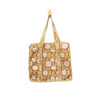 Sac fourre-tout en toile de coton écologique - Sac réutilisable fait à la main à motif floral | Sac fourre-tout esthétique bohème pour épicerie ou plage | Sac à main élégant et léger pour un usage
