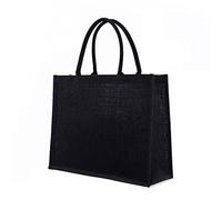 Sac fourre-tout en toile de jute avec poignée souple pour femme, comme sur l'image, 45x35x16cm