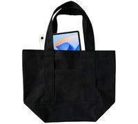 Sac fourre-tout en toile d'Halloween | Sac fourre-tout réutilisable sur le thème des vacances festives pour les voyages, les voyages d'affaires, la plage, le shopping, Noir , Refer to description