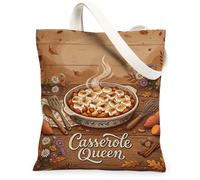Sac fourre-tout en toile en forme de cocotte rustique avec feuilles de guimauves et feuilles Marron 33 x 38 cm, marron, 13x15 Inch