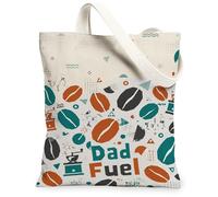 Sac fourre-tout en toile en grains de café pour femme, formes modernes et ludiques de moulin à café, bleu sarcelle, lavable et réutilisable, pour le shopping, le brunch, le parc, la bibliothèque, les