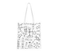 Sac fourre-tout en toile imprimé chimie avec motif imprimé sur toute la surface, grand sac fourre-tout réutilisable avec double poignée, sac de plage, sac de week-end