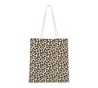 Sac fourre-tout en toile imprimé léopard avec motif imprimé sur toute la surface, grand sac fourre-tout réutilisable avec double poignée, sac de plage, sac de week-end