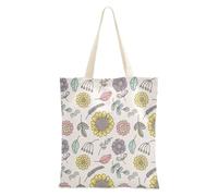 Sac fourre-tout en toile jaune tournesol avec poches pour collègue, enseignant